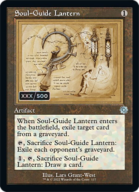 Soul-Guide Lantern (Schematic) (Serial Numbered) - The Brothers' War: Retro Frame Artifacts Magic: The Gathering trading card