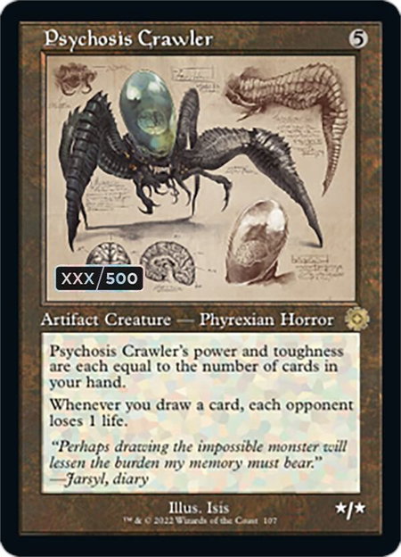 Psychosis Crawler (Schematic) (Serial Numbered) - The Brothers' War: Retro Frame Artifacts Magic: The Gathering trading card