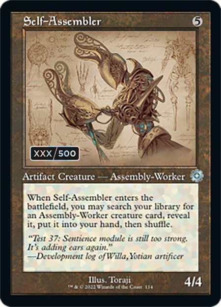 Self-Assembler (Schematic) (Serial Numbered) - The Brothers' War: Retro Frame Artifacts Magic: The Gathering trading card
