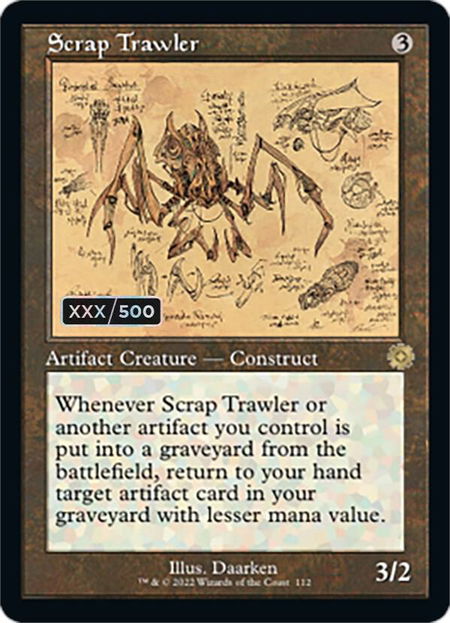 Scrap Trawler (Schematic) (Serial Numbered) - The Brothers' War: Retro Frame Artifacts Magic: The Gathering trading card