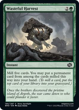 Wasteful Harvest - The Brothers' War Magic: The Gathering trading card