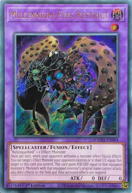 Millennium-Eyes Restrict (Ultra Pharaoh's Rare) - Magnificent Mavens YuGiOh trading card