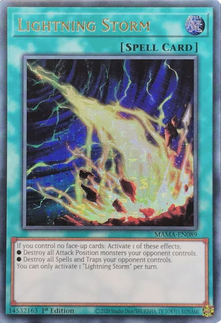 Lightning Storm (Ultra Pharaoh's Rare) - Magnificent Mavens YuGiOh trading card