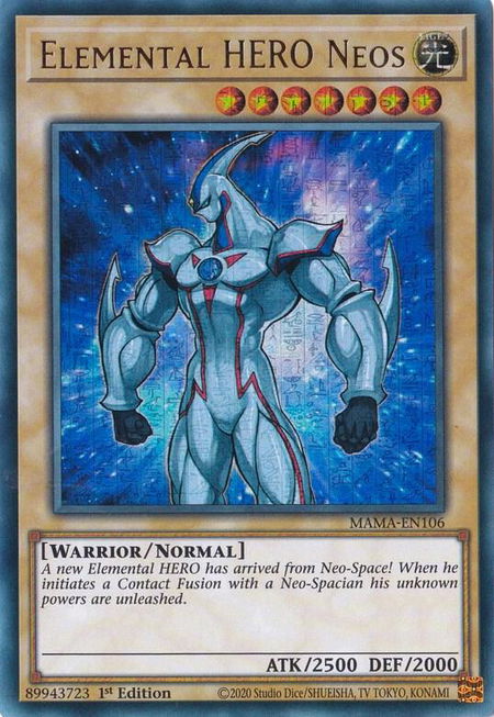 Elemental HERO Neos (Ultra Pharaoh's Rare) trading card from Magnificent Mavens Elemental HERO Neos (Ultra Pharaoh's Rare) - Magnificent Mavens YuGiOh trading card