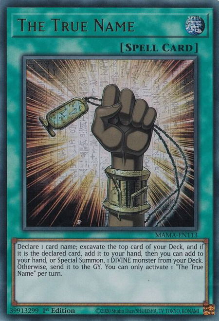 The True Name (Ultra Pharaoh's Rare) - Magnificent Mavens YuGiOh trading card