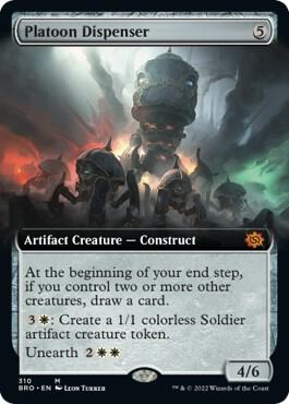 Platoon Dispenser (Extended Art) - The Brothers' War Magic: The Gathering trading card