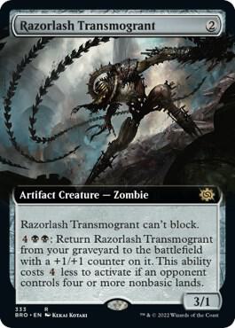 Razorlash Transmogrant (Extended Art) - The Brothers' War Magic: The Gathering trading card