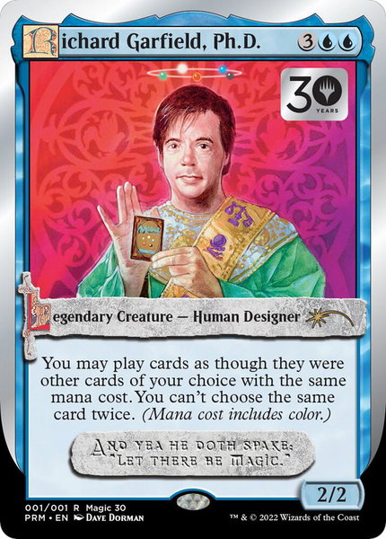 Richard Garfield, Ph.D. trading card from 30th Anniversary Promos Richard Garfield, Ph.D. - 30th Anniversary Promos Magic: The Gathering trading card