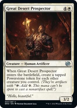 Great Desert Prospector trading card from The Brothers' War Great Desert Prospector - The Brothers' War Magic: The Gathering trading card