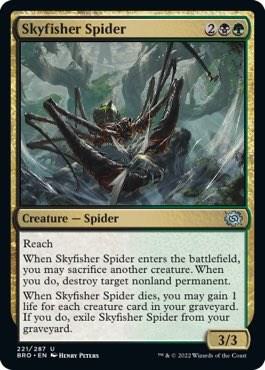 Skyfisher Spider - The Brothers' War Magic: The Gathering trading card