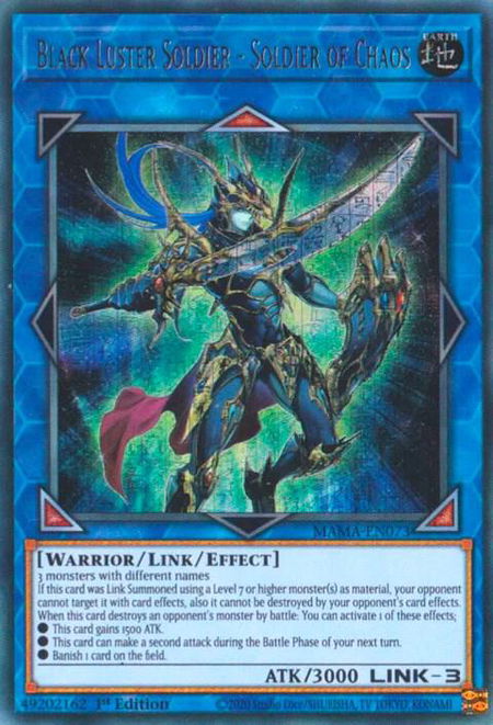 Black Luster Soldier - Soldier of Chaos (Ultra Pharaoh's Rare) - Magnificent Mavens YuGiOh trading card