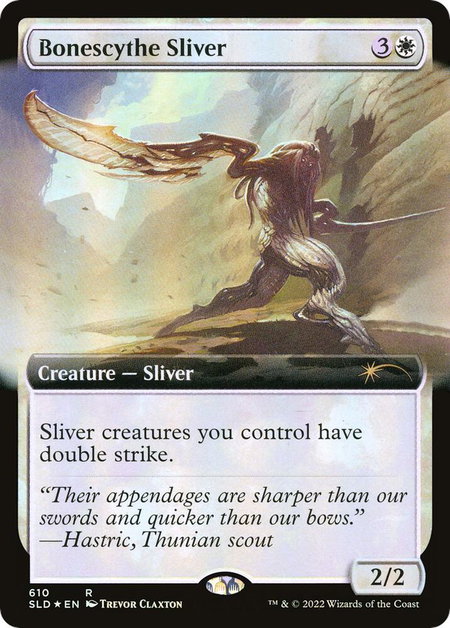 Bonescythe Sliver (Extended Art) trading card from Secret Lair Drop Series Bonescythe Sliver (Extended Art) - Secret Lair Drop Series Magic: The Gathering trading card