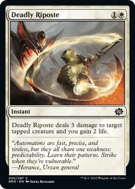 Deadly Riposte - The Brothers' War Magic: The Gathering trading card