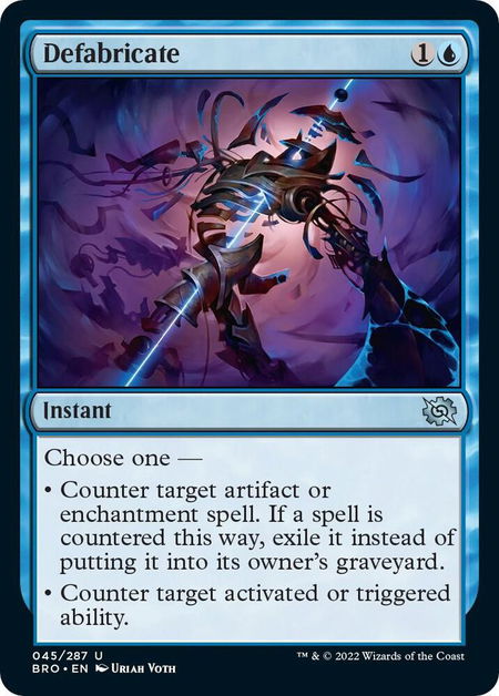 Defabricate - The Brothers' War Magic: The Gathering trading card