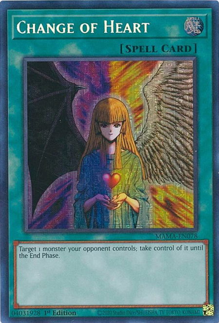 Change of Heart (Secret Pharaoh's Rare) - Magnificent Mavens YuGiOh trading card
