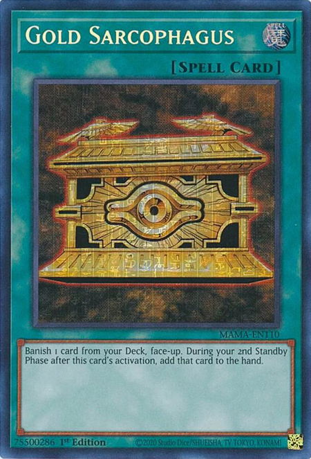 Gold Sarcophagus (Secret Pharaoh's Rare) - Magnificent Mavens YuGiOh trading card