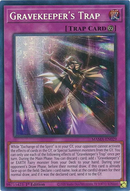 Gravekeeper's Trap (Secret Pharaoh's Rare) - Magnificent Mavens YuGiOh trading card