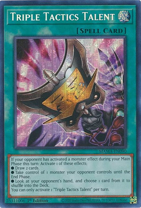 Triple Tactics Talent (Secret Pharaoh's Rare) - Magnificent Mavens YuGiOh trading card