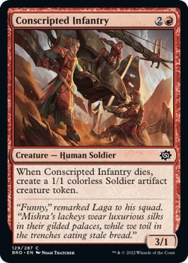 Conscripted Infantry - The Brothers' War Magic: The Gathering trading card
