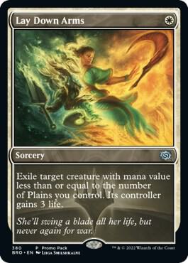 Lay Down Arms trading card from Promo Pack: The Brothers' War Lay Down Arms - Promo Pack: The Brothers' War Magic: The Gathering trading card