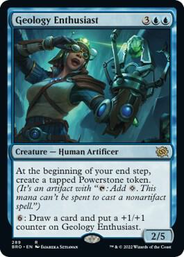 Geology Enthusiast trading card from The Brothers' War Geology Enthusiast - The Brothers' War Magic: The Gathering trading card