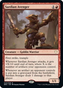 Sardian Avenger - Commander: The Brothers' War (BRC) #23 - Rare Magic: The Gathering Trading Card