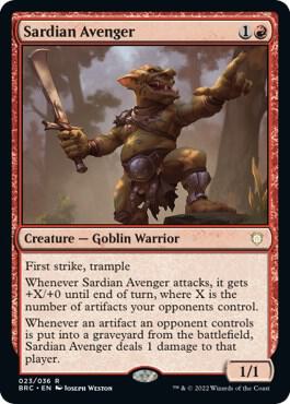 Sardian Avenger trading card from Commander: The Brothers' War Sardian Avenger - Commander: The Brothers' War Magic: The Gathering trading card