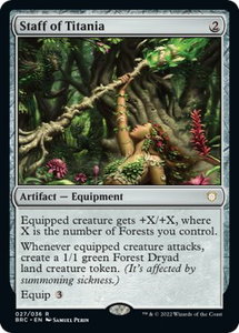 Staff of Titania - Commander: The Brothers' War (BRC) #27 - Rare Magic: The Gathering Trading Card