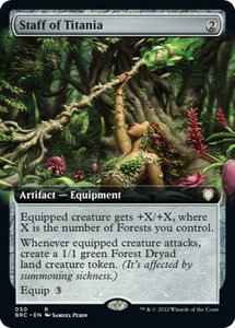 Staff of Titania (Extended Art) - Commander: The Brothers' War (BRC) #50 - Rare Magic: The Gathering Trading Card