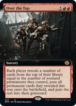 Over the Top (Extended Art) - The Brothers' War Magic: The Gathering trading card