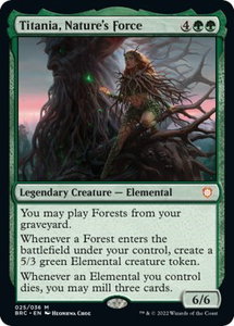 Titania, Nature's Force - Commander: The Brothers' War (BRC) #25 - Mythic Rare Magic: The Gathering Trading Card