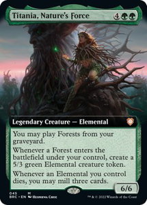 Titania, Nature's Force (Extended Art) - Commander: The Brothers' War (BRC) #45 - Mythic Rare Magic: The Gathering Trading Card