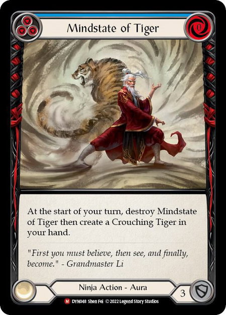 Mindstate of Tiger trading card from Dynasty Mindstate of Tiger - Dynasty Flesh and Blood trading card