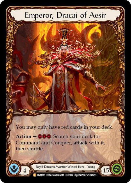 Emperor, Dracai of Aesir trading card from Dynasty Emperor, Dracai of Aesir - Dynasty Flesh and Blood trading card