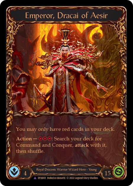 Emperor, Dracai of Aesir (Marvel) trading card from Dynasty Emperor, Dracai of Aesir (Marvel) - Dynasty Flesh and Blood trading card