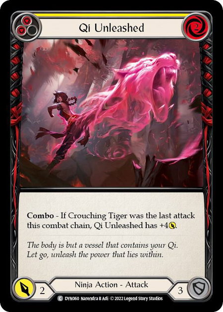 Qi Unleashed (Yellow) trading card from Dynasty Qi Unleashed (Yellow) - Dynasty Flesh and Blood trading card