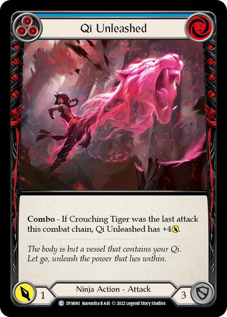 Qi Unleashed (Blue) trading card from Dynasty Qi Unleashed (Blue) - Dynasty Flesh and Blood trading card