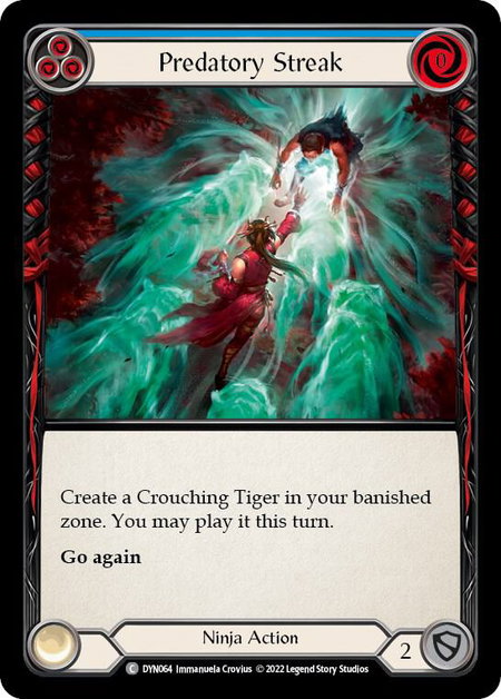 Predatory Streak (Blue) trading card from Dynasty Predatory Streak (Blue) - Dynasty Flesh and Blood trading card