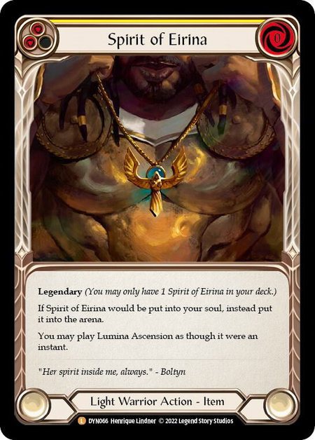 Spirit of Eirina trading card from Dynasty Spirit of Eirina - Dynasty Flesh and Blood trading card