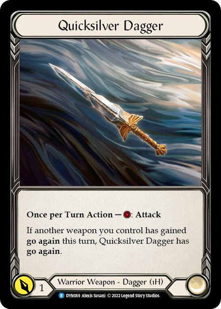 Quicksilver Dagger (DYN069) trading card from Dynasty Quicksilver Dagger (DYN069) - Dynasty Flesh and Blood trading card