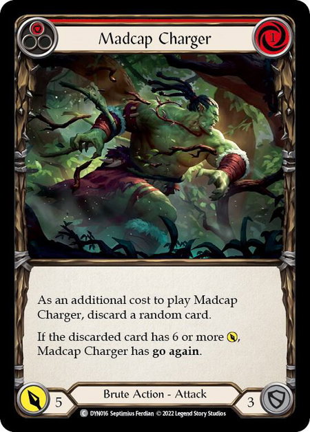 Madcap Charger (Red) trading card from Dynasty Madcap Charger (Red) - Dynasty Flesh and Blood trading card
