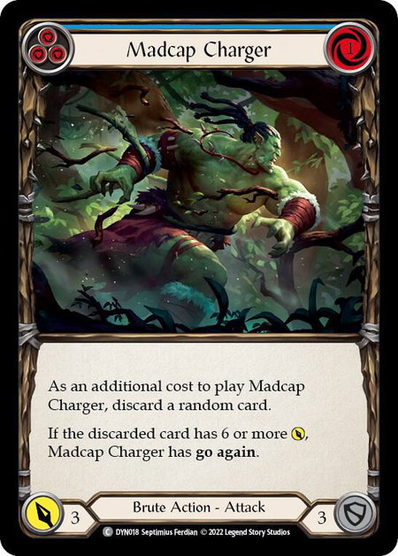 Madcap Charger (Blue) trading card from Dynasty Madcap Charger (Blue) - Dynasty Flesh and Blood trading card