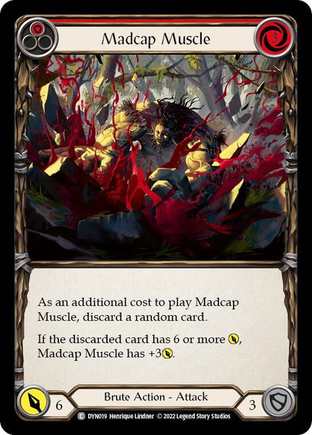 Madcap Muscle (Red) trading card from Dynasty Madcap Muscle (Red) - Dynasty Flesh and Blood trading card