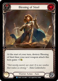 Blessing of Steel (Red) - Dynasty (DYN) #DYN073 - Rare Flesh and Blood Trading Card