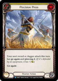 Precision Press (Yellow) - Dynasty (DYN) #DYN077 - Rare Flesh and Blood Trading Card