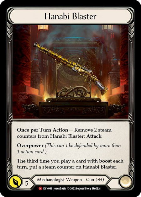Hanabi Blaster trading card from Dynasty Hanabi Blaster - Dynasty Flesh and Blood trading card
