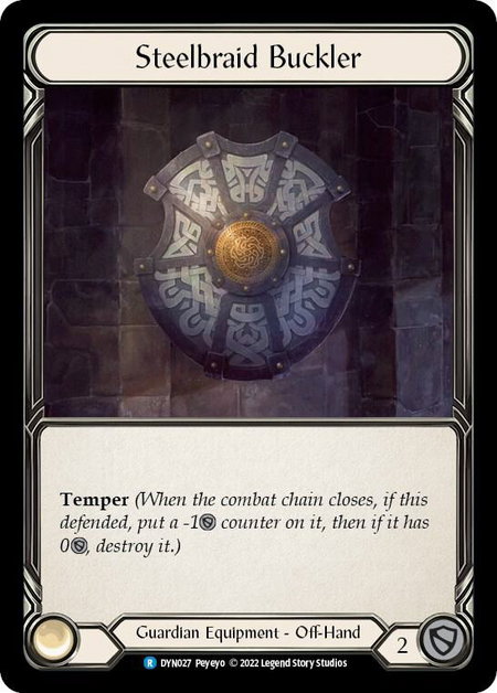 Steelbraid Buckler trading card from Dynasty Steelbraid Buckler - Dynasty Flesh and Blood trading card