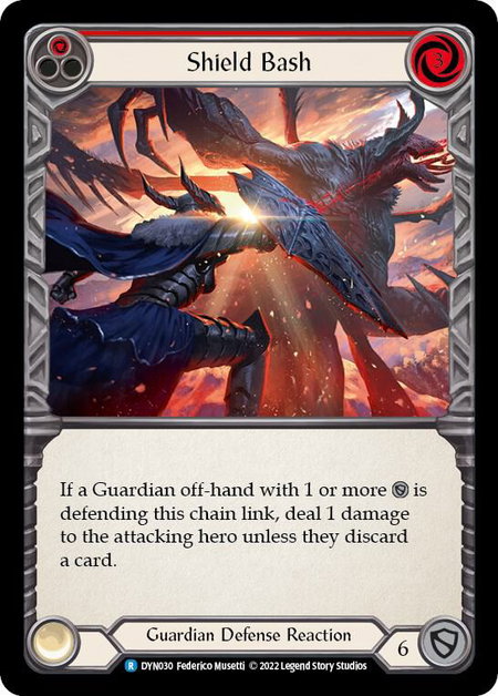 Shield Bash (Red) trading card from Dynasty Shield Bash (Red) - Dynasty Flesh and Blood trading card