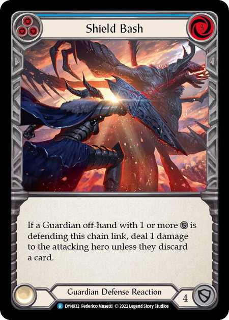 Shield Bash (Blue) trading card from Dynasty Shield Bash (Blue) - Dynasty Flesh and Blood trading card
