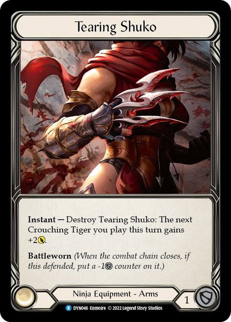 Tearing Shuko trading card from Dynasty Tearing Shuko - Dynasty Flesh and Blood trading card